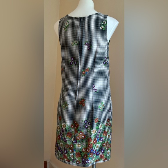 Giorgio Fiorlini Girls Black & White Checker Floral Design Summer Dress SZ 13/14 - Picture 5 of 12